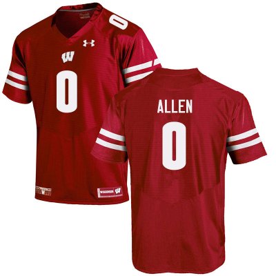 Men's Wisconsin Badgers NCAA #0 Braelon Allen Red Authentic Under Armour Stitched College Football Jersey AO31U28AL
